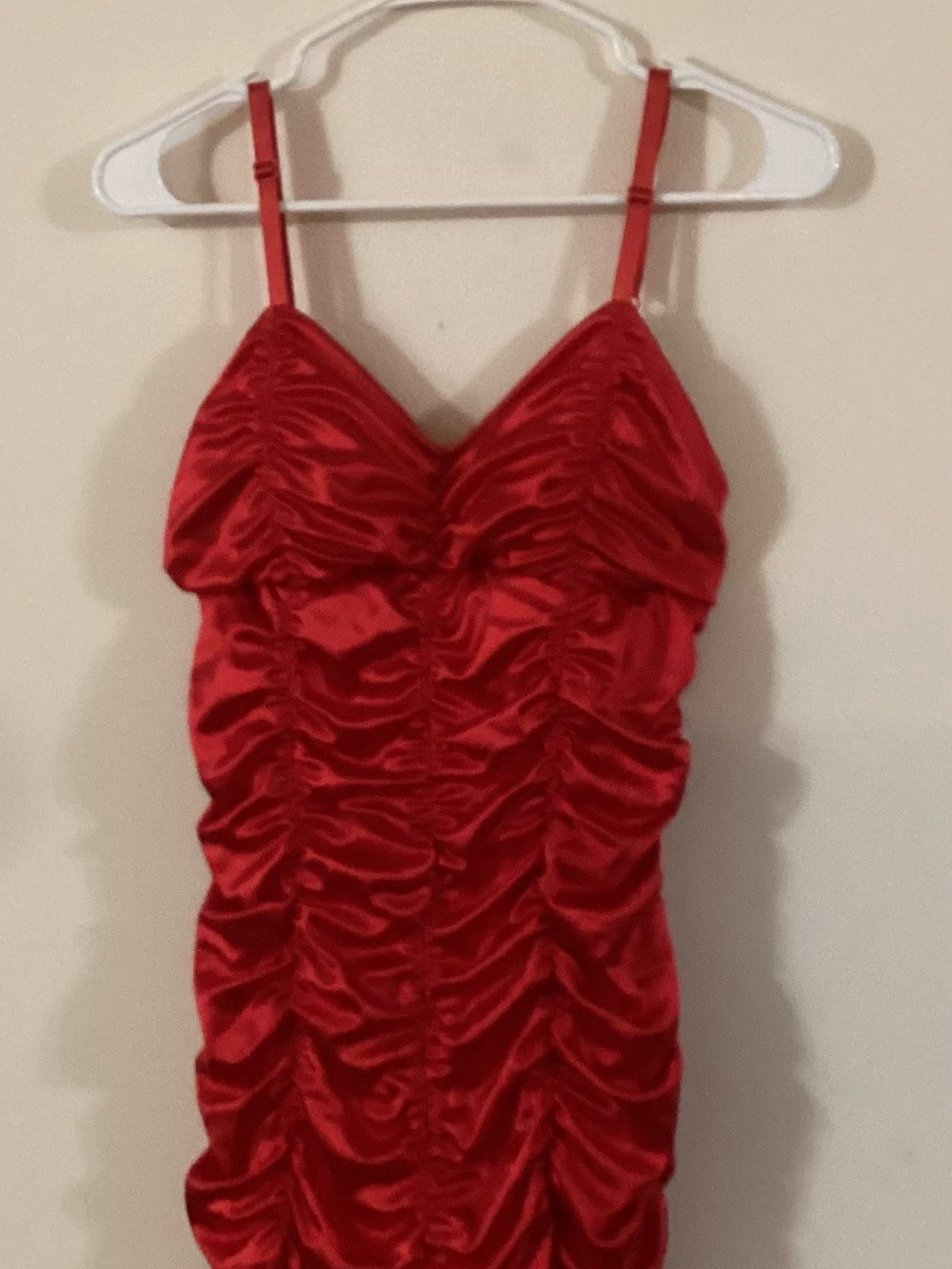 Pinup Couture Red Ruched Satin Vamp Romper Bodysuit Size 2X
